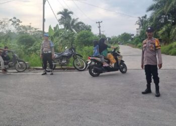 Polsek Teluk Meranti Atur Lalu Lintas di Pasar Ramadhan, Cegah Kemacetan dan Laka Lantas