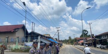 Gatur Lalin di Pos Pam Pasar Inuman, Polres Kuansing Antisipasi Pelanggaran dan Laka Lantas