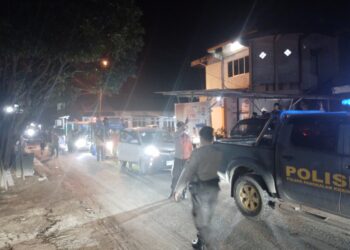 Polsek Pangkalan Kerinci Amankan Malam Takbiran, Lalu Lintas Tetap Lancar