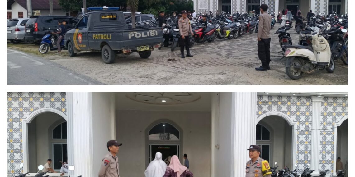 Polisi Bunut Pelalawan Amankan Salat Idul Fitri, Arus Lalu Lintas Tetap Lancar