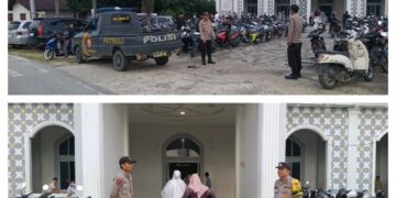 Polisi Bunut Pelalawan Amankan Salat Idul Fitri, Arus Lalu Lintas Tetap Lancar