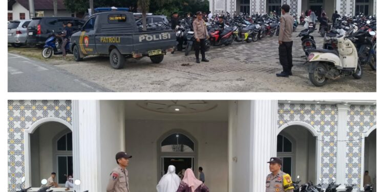 Polisi Bunut Pelalawan Amankan Salat Idul Fitri, Arus Lalu Lintas Tetap Lancar