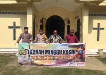 Polsek Kerumutan Gelar “Minggu Kasih” di Gereja St. Thomas, Tingkatkan Toleransi Beragama