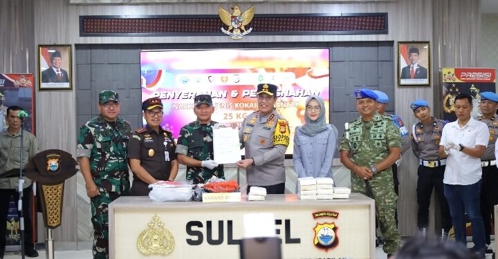 Polda Sulsel Musnahkan Barang Bukti Narkotika Jenis Kokain Bruto 25 Kg