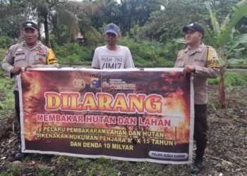 Polsek Kuala Kampar Sosialisasikan Maklumat Kapolda Riau, Warga Dihimbau Antisipasi Karhutla