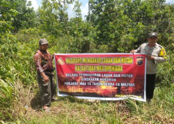 Polsek Langgam Sosialisasikan Larangan Karhutla ke Warga Desa Segati