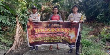 Polsek Kuala Kampar Sosialisasikan Maklumat Kapolda Riau untuk Cegah Karhutla