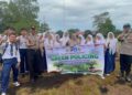 Dukung Program Penghijauan Kapolda Riau, Polsek Teluk Meranti Tanam 1.000 Bibit Pohon di SMPN 1
