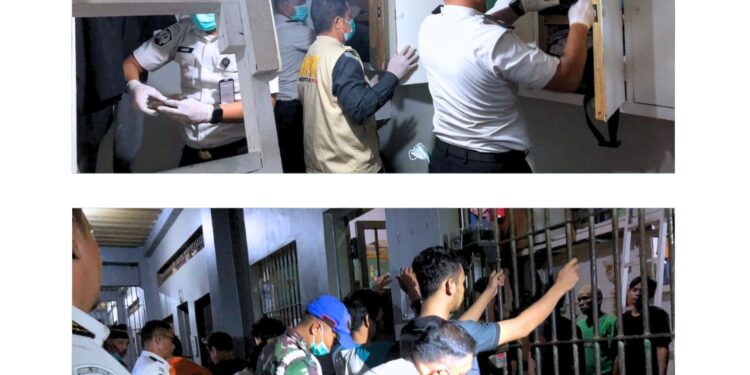 Sambut HBP Ke- 62, Lapas Bangkinang Gelar TES Urine Dan Razia Gabungan Bersama APH