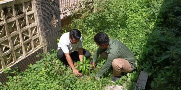 Polsek Pangkalan Kerinci Tanam Bibit Pohon, Dukung Program Penghijauan Kapolda Riau