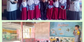 Polisi Sahabat Anak, Bhabinkamtibmas Edukasi Rambu Lalu Lintas ke Siswa TK di Pelalawan