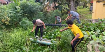 Polsek Ukui Gelar Gotong Royong, Wujudkan Lingkungan Bersih dan Pelayanan Prima