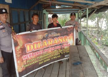 Polsek Kuala Kampar Sosialisasikan Larangan Karhutla, Tekankan Sanksi Pembakaran Lahan