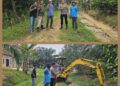 Bhabinkamtibmas Desa Angkasa Tinjau Pembersihan Parit Bantuan PT Serikat Putra di Pelalawan