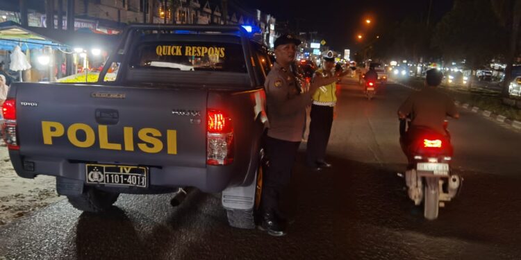 Patroli Blue Light Polsek Pangkalan Kerinci, Situasi Kamtibmas Terpantau Aman