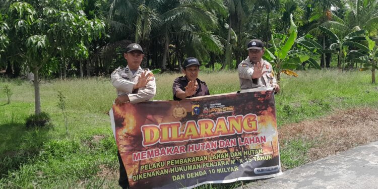 Polsek Kuala Kampar Sosialisasikan Larangan Karhutla, Warga Diminta Tak Bakar Lahan