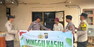 Polsek Pangkalan Kerinci Gelar Minggu Kasih di GBI Maharaja, Ajak Jemaat Jaga Kamtibmas