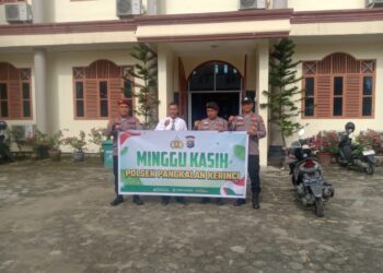 Ibadah Minggu Kasih, Polsek Pangkalan Kerinci Ajak Jemaat Jaga Kamtibmas dan Tangkal Hoaks