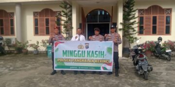 Ibadah Minggu Kasih, Polsek Pangkalan Kerinci Ajak Jemaat Jaga Kamtibmas dan Tangkal Hoaks