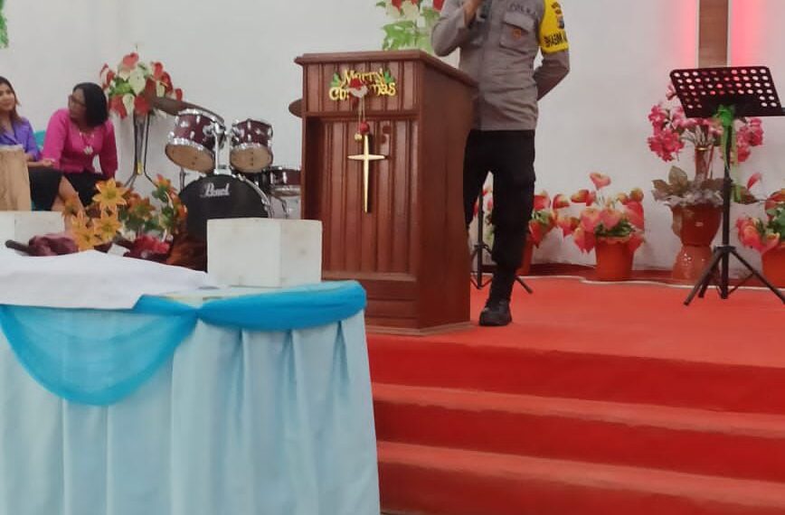 Minggu Kasih di Langgam, Polisi Ajak Jemaat Perkuat Kerukunan dan Kamtibmas
