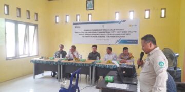 Polsek Pangkalan Kuras Kawal Sosialisasi Rencana Jalur SUTT 150 kV di Sorek Satu