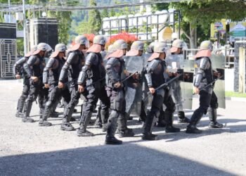 Kapolres Pantau Langsung Latihan Asah Kemampuan Personel dalam Pengamanan dan Pengendalian Massa