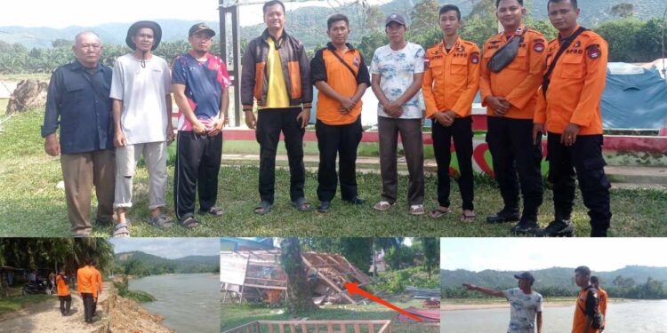 Paska Banjir BPBD Kampar Tinjau Kerusakan Pelabuhan Gema, Warga Khawatir Tebing Longsor