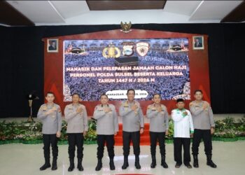 Manasik Haji dan Pelepasan Jamaah Calon Haji Personel Polda Sulsel Tahun 1447 H/2026 M Berlangsung Khidmat