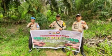 Tanam Bibit Manggis, Polisi Pangkalan Kuras Dukung Program Green Policing Kapolda Riau