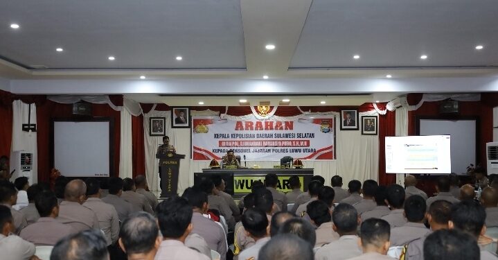 Kapolda Sulsel Berikan Pengarahan kepada Personel Polres Luwu Utara,