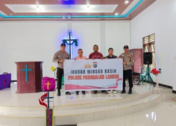 Polsek Pangkalan Lesung Gelar Kegiatan Minggu Kasih, Sampaikan Pesan Kamtibmas di Gereja