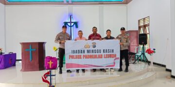 Polsek Pangkalan Lesung Gelar Kegiatan Minggu Kasih, Sampaikan Pesan Kamtibmas di Gereja