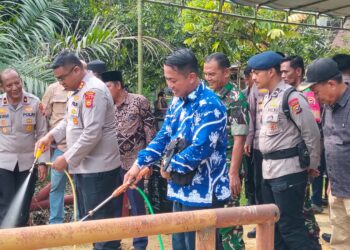 Kapolres Kampar Hadiri Doa Bersama peresmian jembatan sungai paku Kampar kiri