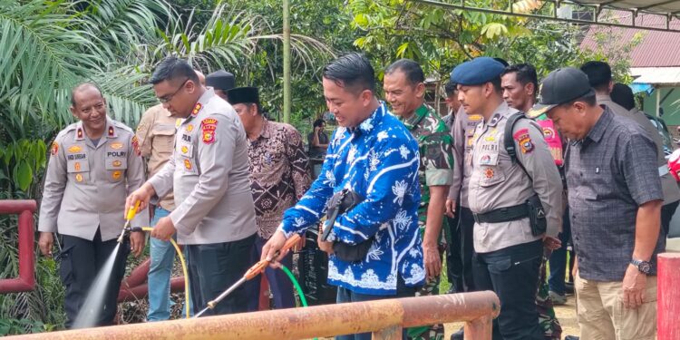 Kapolres Kampar Hadiri Doa Bersama peresmian jembatan sungai paku Kampar kiri