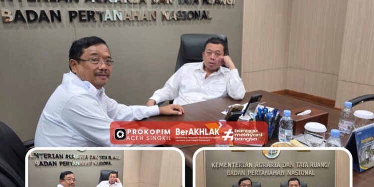 Bahas Implementasi Plasma Kebun Sawit, Bupati Aceh Singkil Temui Menteri ATR/BPN