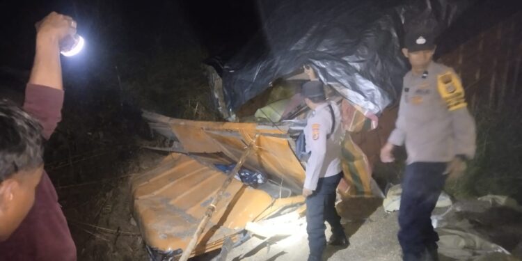 Diduga Rem Blong Truk Angkut Kopi Alami Kecelakaan, Sopir Meninggal Dunia 