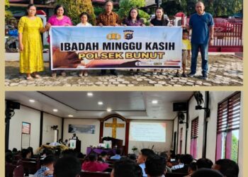 Polsek Bunut Gelar Minggu Kasih di Gereja GPIB Sialang Godang