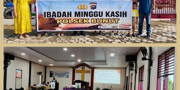 Polsek Bunut Gelar Minggu Kasih di Gereja GPIB Sialang Godang