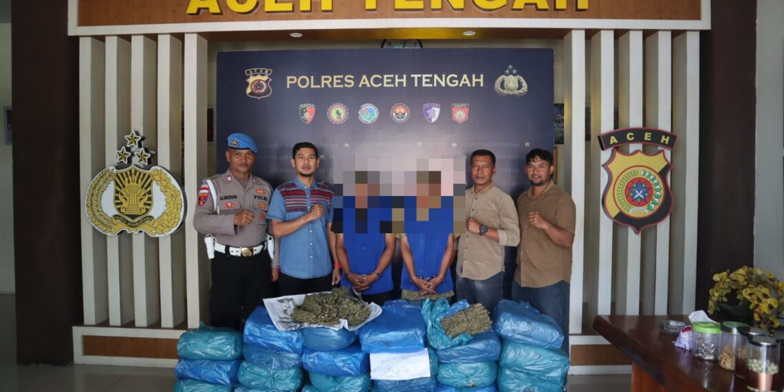  Satresnarkoba Polres Aceh Tengah Ringkus 2 Pelaku Dan Amankan 62 Kg Ganja