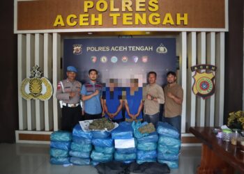 Satresnarkoba Polres Aceh Tengah Ringkus 2 Pelaku Dan Amankan 62 Kg Ganja