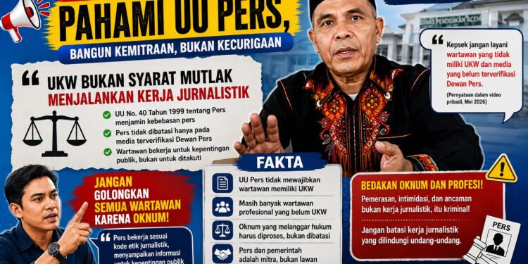 Ketua PJS Bener Meriah: Kadisdik Aceh Jangan Mengajari Pers Soal UU, Belum Dipahami Utuh
