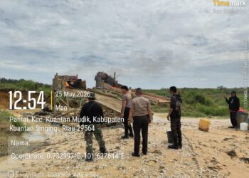 Polsek Kuantan Mudik Tertibkan 6 Rakit PETI di Areal PT KTBM