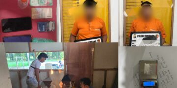 Tim Unit Reskrim Polsek Tambang  Gerebek Pelaku Sabu Di Veron Sawit Desa Kuapan