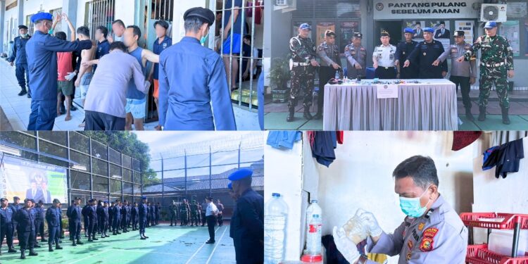 CIPTAKAN LAPAS AMAN DAN BERSIH, LAPAS BANGKINANG GELAR RAZIA GABUNGAN BERSAMA TNI–POLRI